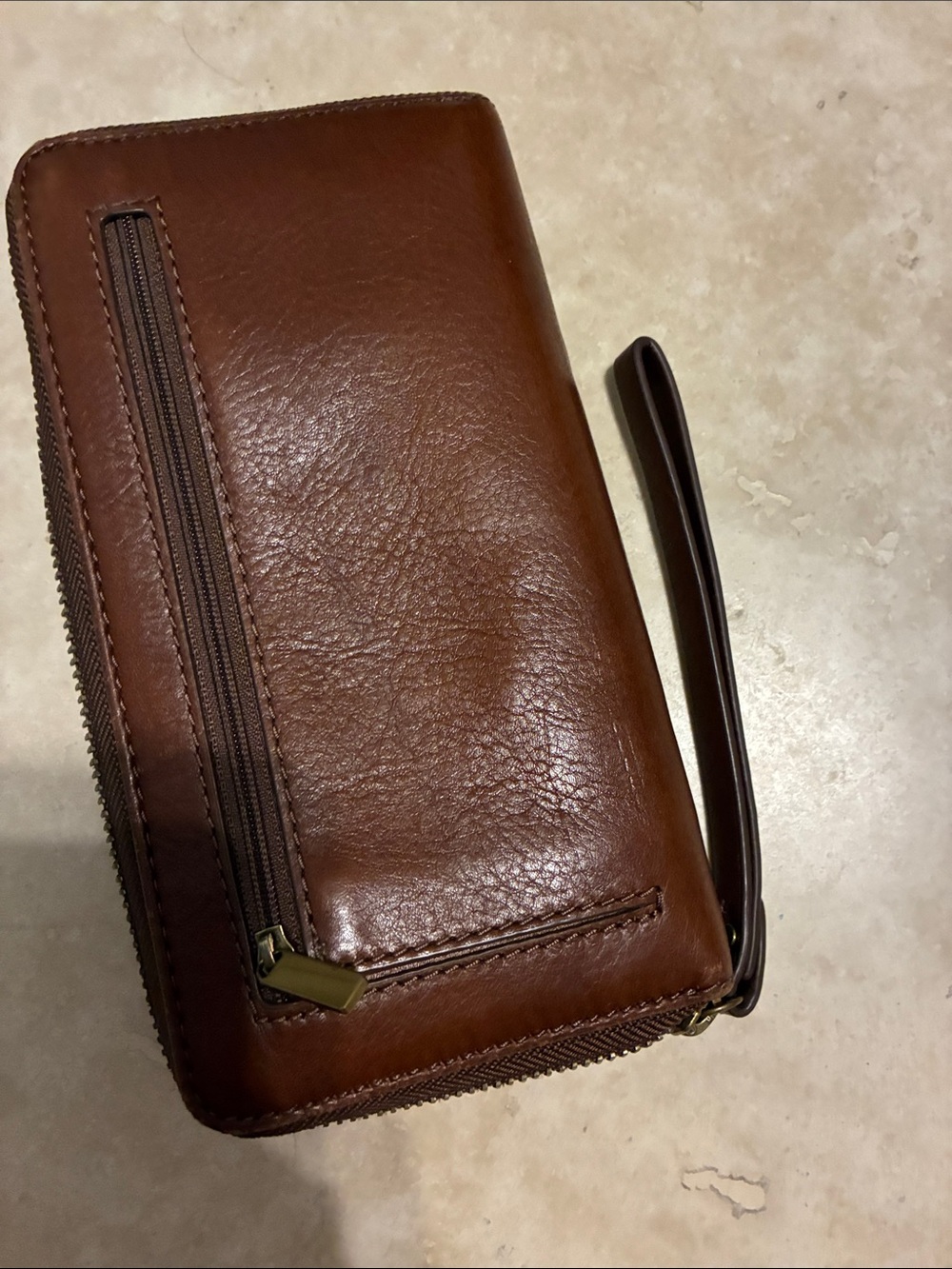 Fossil Brown Leather Shoulder Bag with Wallet & Card Case - Picture 7 of 10